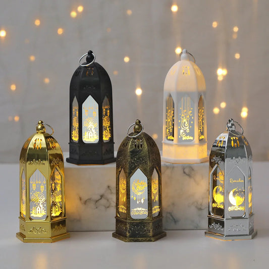 Muslim Ramadan Decor Lantern Ornament EID Mubarak Moon LED Candle Lamp Eid Al Adha Gift Gurbang Ramadan Decoration for Home