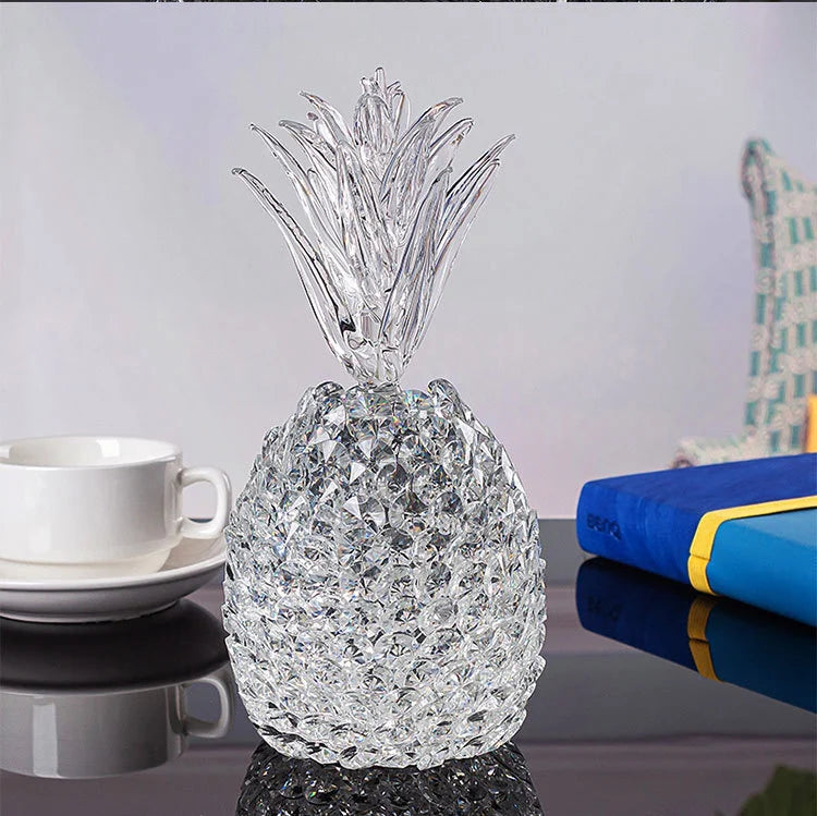 Transparent Crystal Decor Pineapple Home Decorations Ananas Living Room Wine Holder Crystal Figurines Exquisite Wedding Decor