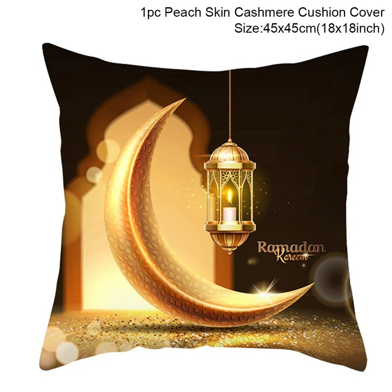 EID MUBARAK Cushion Cover Pillowcase Ramadan Decoration Muslim Party Decoration Islam Gifts Eid Al Adha Ramadan Kareem Decor