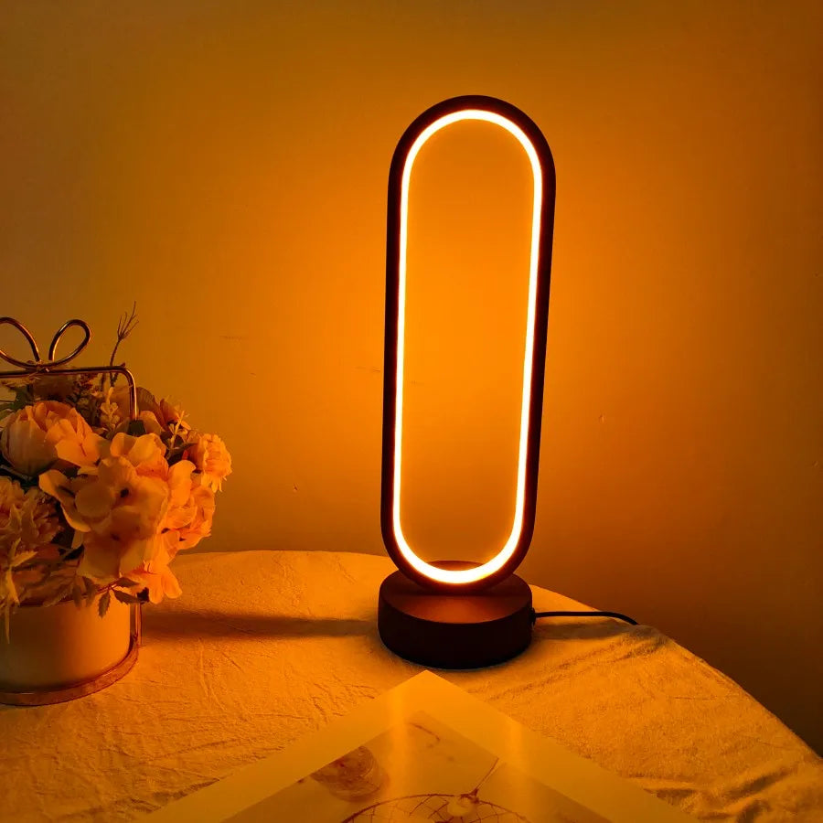 Three-Color Dimming LED Night Light Bedside Lamp for Bedroom and Living Room One-Piece Design with Adjustable Ring