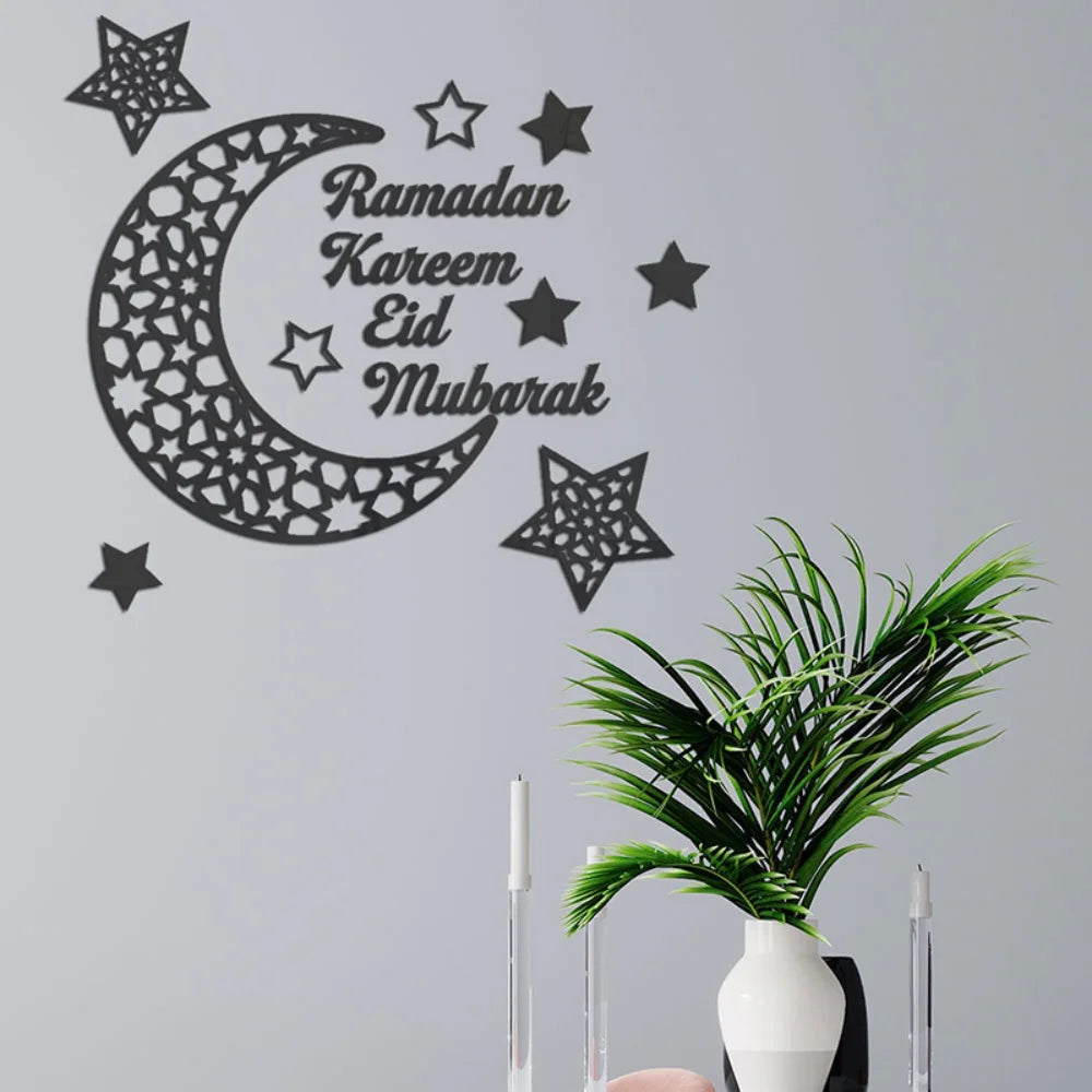 Eid Mubarak Decor Wall Sticker Ramadan Decoration Eid AL Adha Islamic Muslim Party Decor Wall Decal for Home Ramadan Kareem Gift