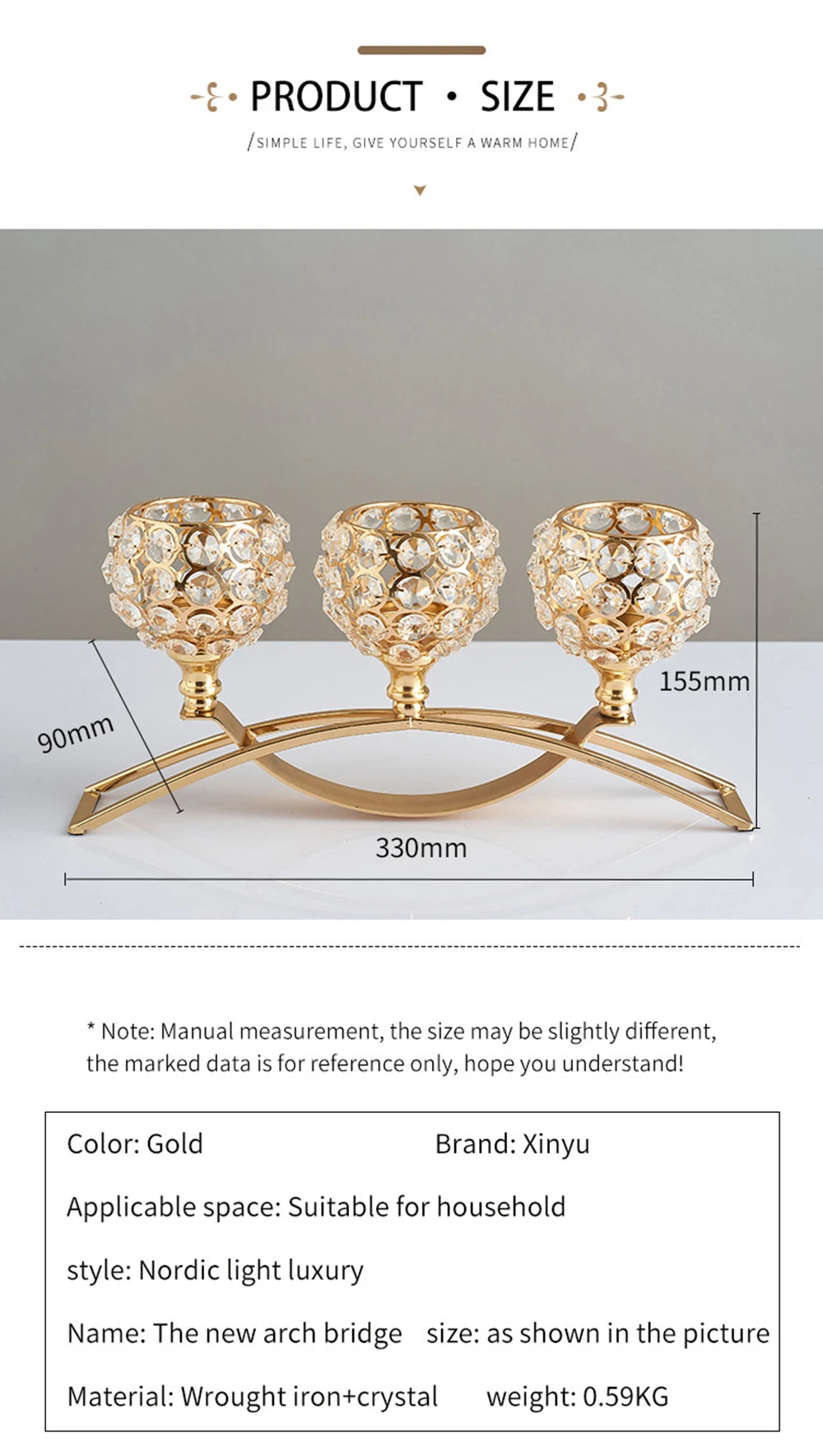 Metal Candle Holders Candlestick Crystal Coffee Dining Table Centerpieces Stand Candlesticks Wedding Christmas Home Decoration