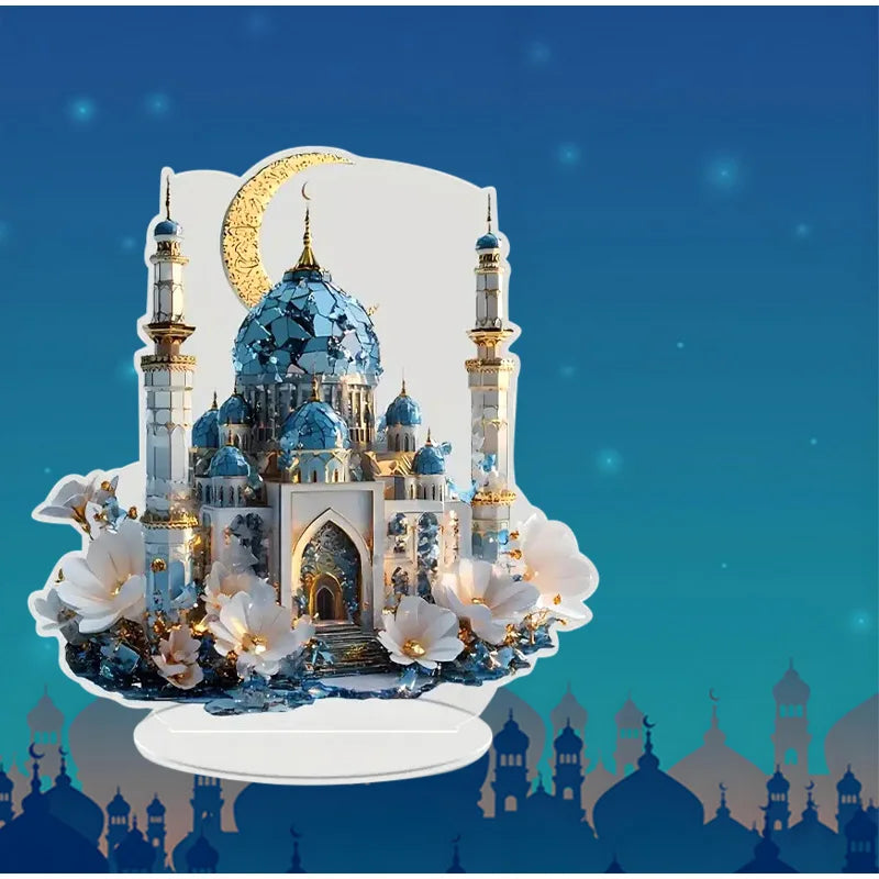 Ramadan Festival 2D Acrylic Moon Castle Craft Ornament 2025 Eid Al-fitr Mubarak Decoration Islamic Muslim Home Party Table Gifts