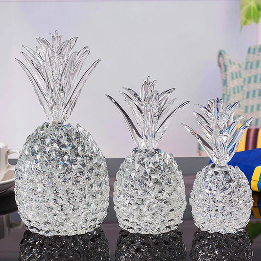 Transparent Crystal Decor Pineapple Home Decorations Ananas Living Room Wine Holder Crystal Figurines Exquisite Wedding Decor