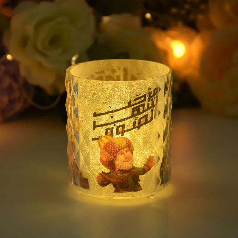 Ramadan Kareem Led Candle Light Eid Mubarak Decoration for Home Islamic Muslim Party Favors Supply Eid Al-Fitr Ornaments Lantern