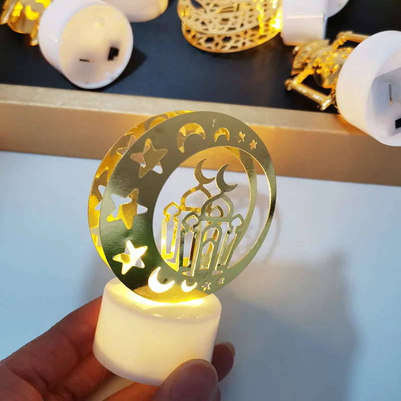 Eid Mubarak Star Moon LED Candle Light Ramadan Kareem Decoration  Home Decor Islamic Muslim Party Supply Eid Al Adha Decor  Lamp