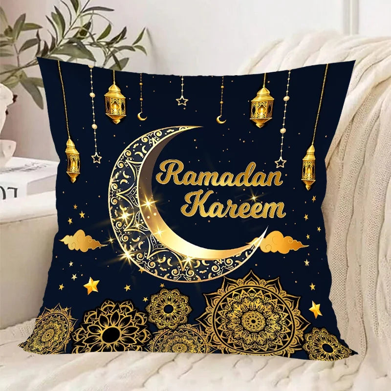 Eid Mubarak Cushion Cover Pillow Case Ramadan Kareem Decoration For Home 2025 Muslim Islam Party Decor Gift Eid Al Adha Supplies