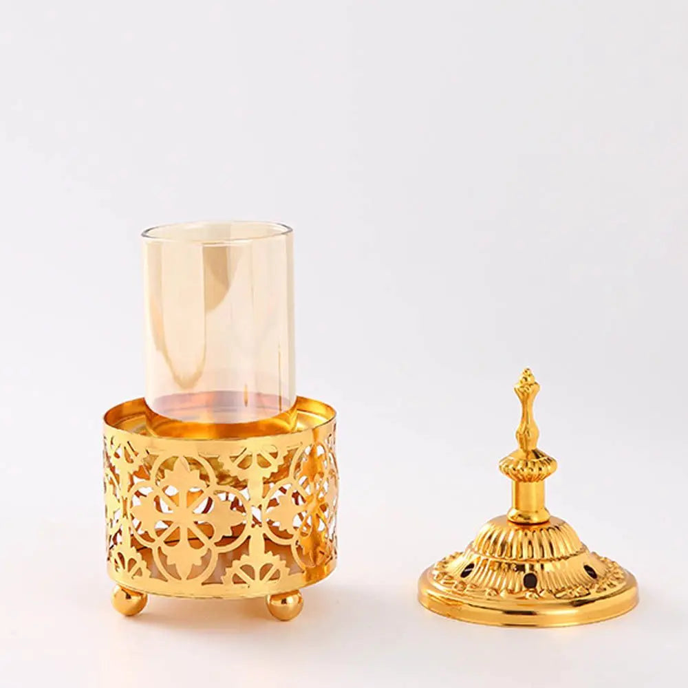 Metal Incense Burner Hollow Golden Tower Oil Burner Vintage Censer Holder Home Fragrance Products