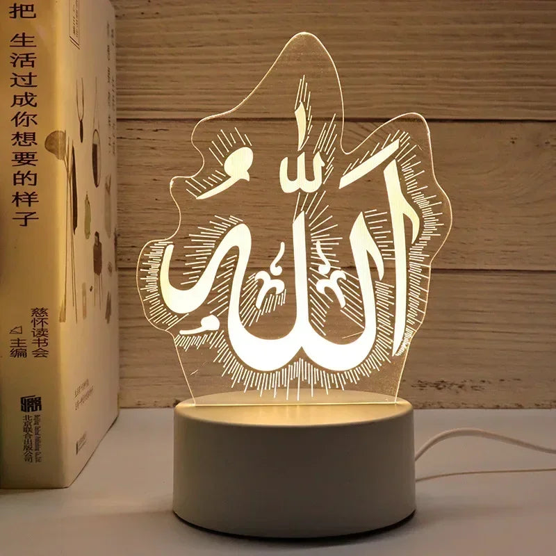 2025 Muslim Ramadan Decor Ornament EID Mubarak LED Festival Night Light Eid Al Adha Gift Gurbang Ramadan Decoration for Home