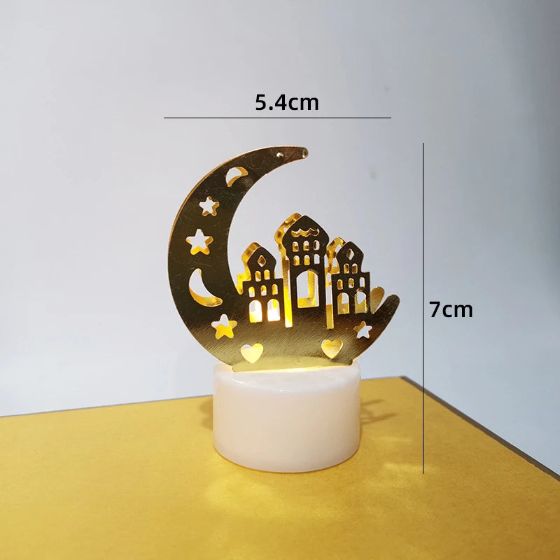 Eid Mubarak Star Moon LED Candle Light Ramadan Kareem Decoration  Home Decor Islamic Muslim Party Supply Eid Al Adha Decor  Lamp