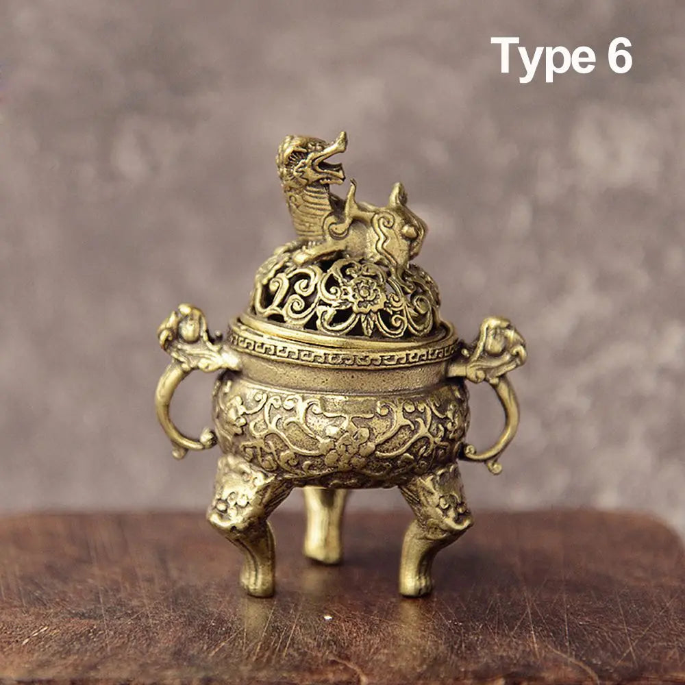 Metal Incense Burner Hollow Golden Tower Oil Burner Vintage Censer Holder Home Fragrance Products