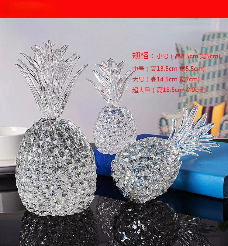 Transparent Crystal Decor Pineapple Home Decorations Ananas Living Room Wine Holder Crystal Figurines Exquisite Wedding Decor