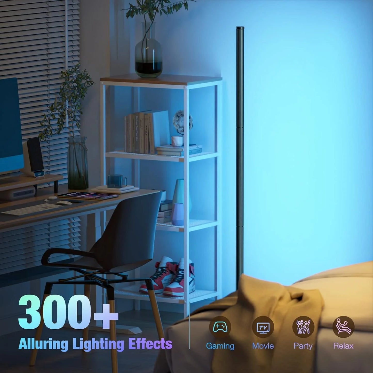 Smart RGB Dream Color Floor Lamp with Music Sync Modern 16 Million Color Changing Mood Lighting with App Remote Control