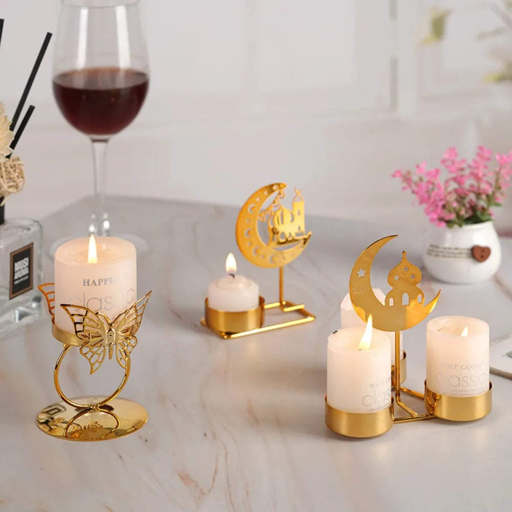 Ramadan Decoration 2024 Eid Mubarak Candles Holder Home Decoration Ramadan Candle Holder Party Supplies