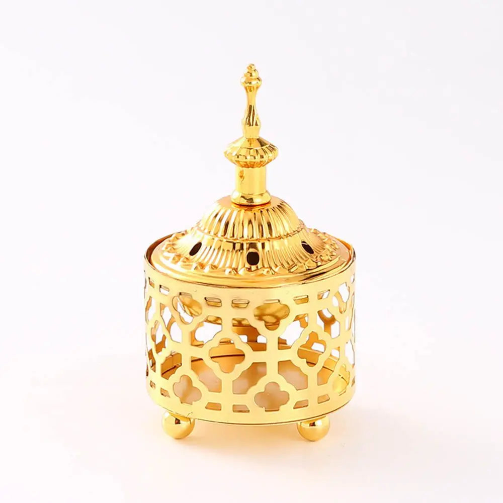 Metal Incense Burner Hollow Golden Tower Oil Burner Vintage Censer Holder Home Fragrance Products