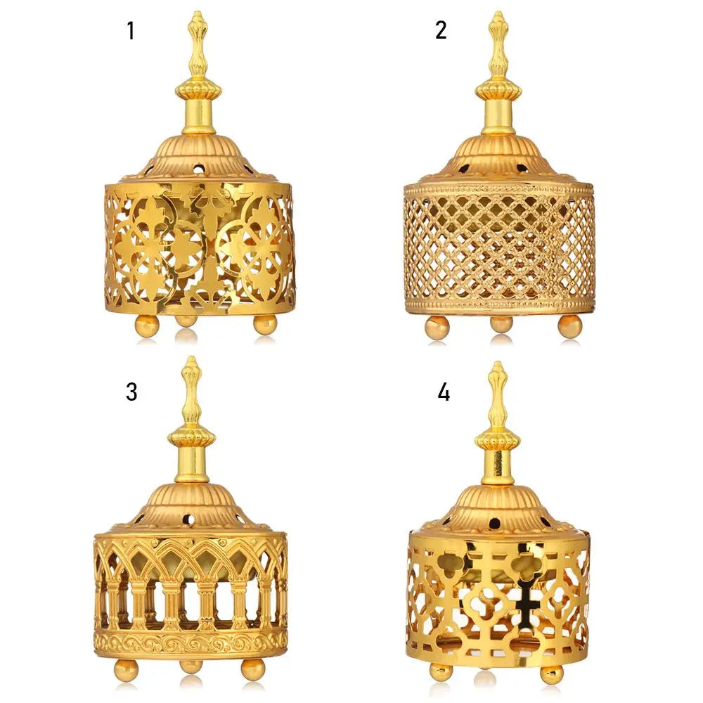 Metal Incense Burner Hollow Golden Tower Oil Burner Vintage Censer Holder Home Fragrance Products