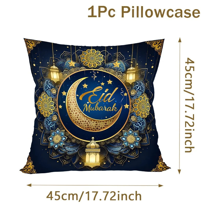 Eid Mubarak Cushion Cover Pillow Case Ramadan Kareem Decoration For Home 2025 Muslim Islam Party Decor Gift Eid Al Adha Supplies