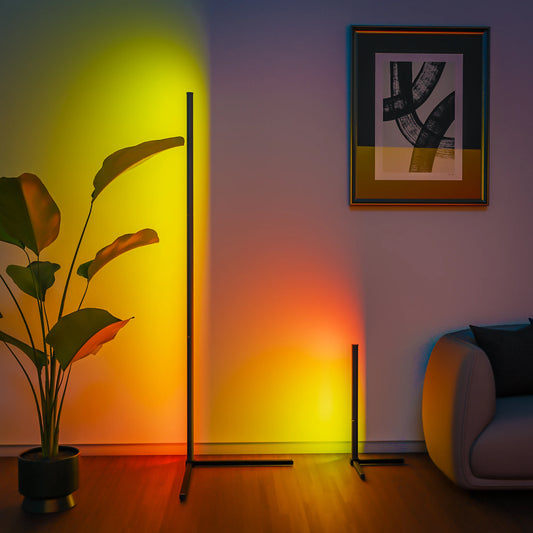 Smart RGB Dream Color Floor Lamp with Music Sync Modern 16 Million Color Changing Mood Lighting with App Remote Control