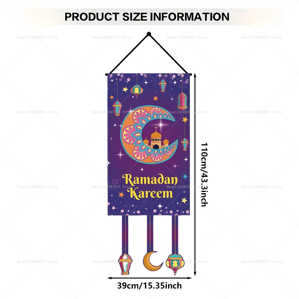 Ramadan Hanging Flag Ramadan Decoration For Home 2025 Kareem Aid EID Mubarak Muslim Islamic Festival Eid Al-fitr Party Supplies