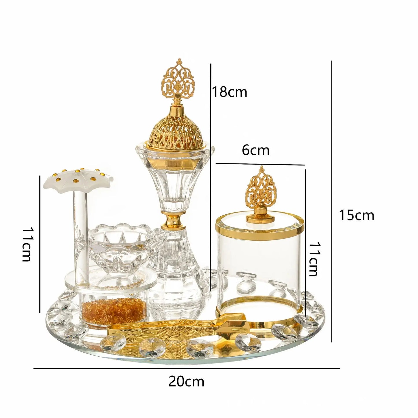 Arabian Metal Crystal Incense Burner, Middle East, Home Decor Ornament, Table Decor, Hot Selling