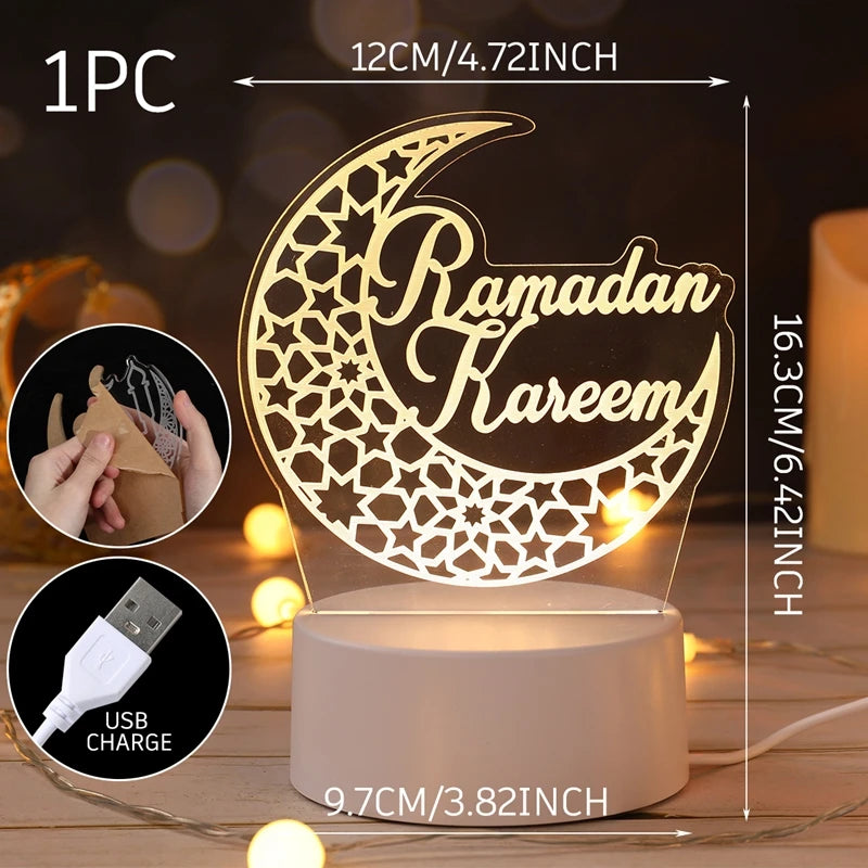 EID Mubarak Acrylic Ornament Ramadan Decorations For Home Islamic Muslim Party Supplies Ramadan Kareem 2025 Eid Al Adha Gift