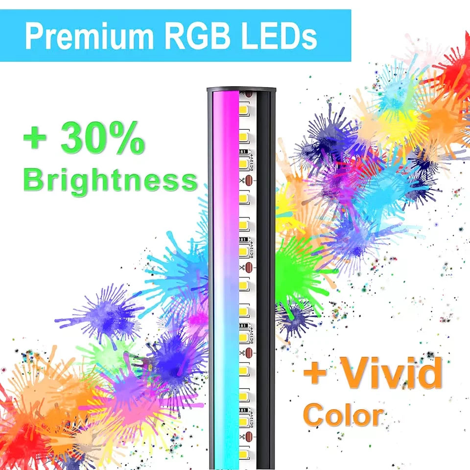 Smart RGB Dream Color Floor Lamp with Music Sync Modern 16 Million Color Changing Mood Lighting with App Remote Control