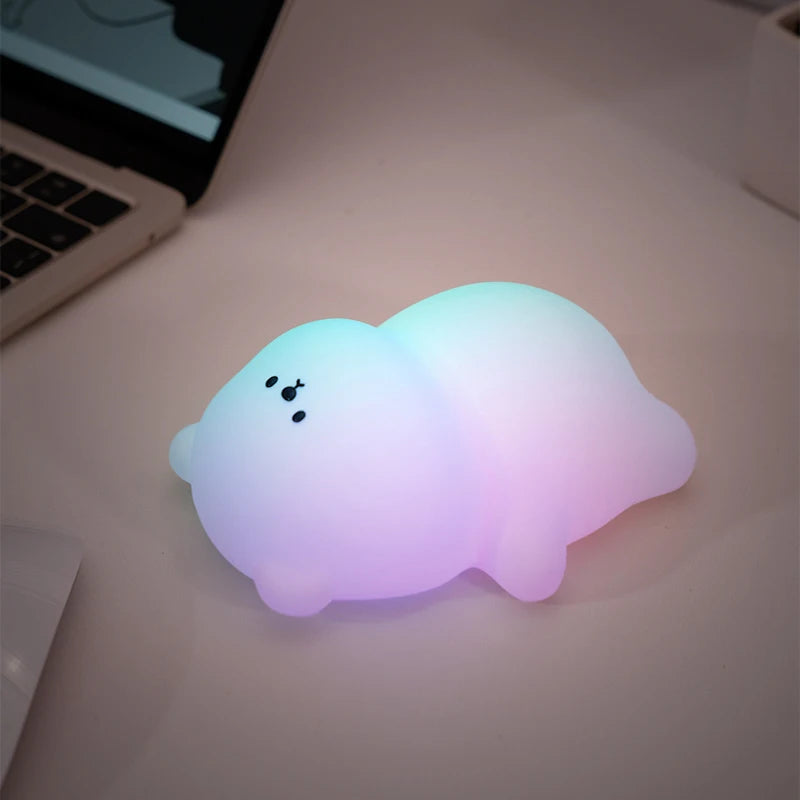 Panda LED Night Light Silicone USB Rechargeable Touch Lamp for Bedroom Timing Decoration Cute Animal Design Children's Gift