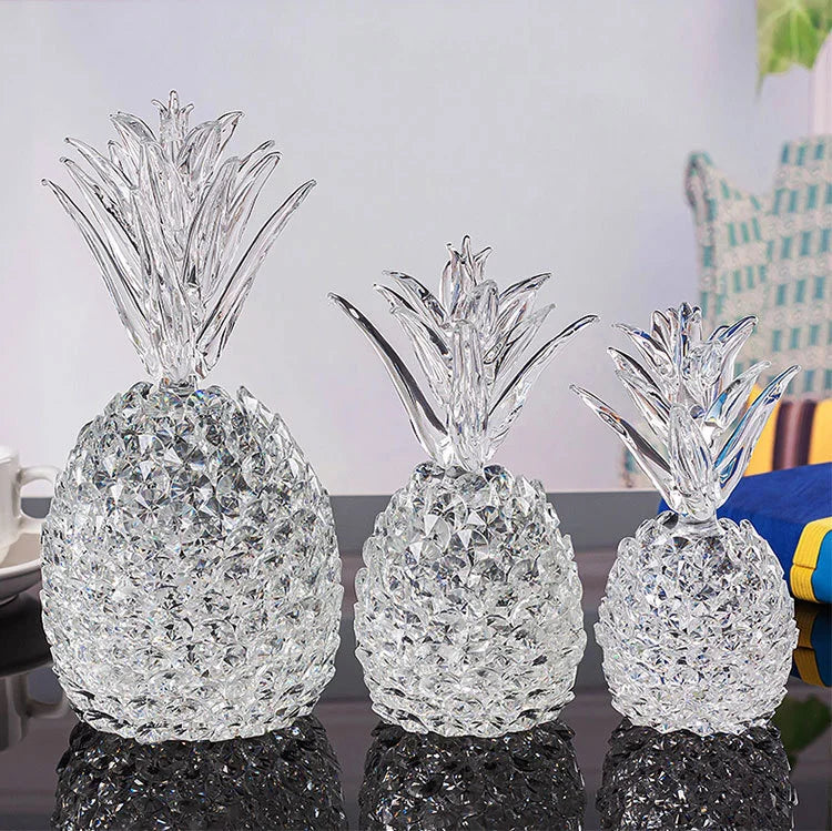 Transparent Crystal Decor Pineapple Home Decorations Ananas Living Room Wine Holder Crystal Figurines Exquisite Wedding Decor