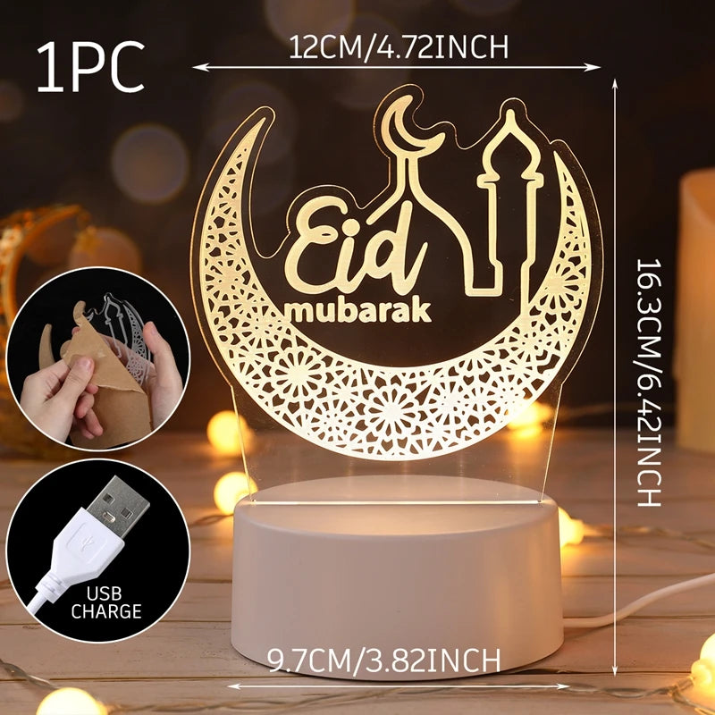 EID Mubarak Acrylic Ornament Ramadan Decorations For Home Islamic Muslim Party Supplies Ramadan Kareem 2025 Eid Al Adha Gift