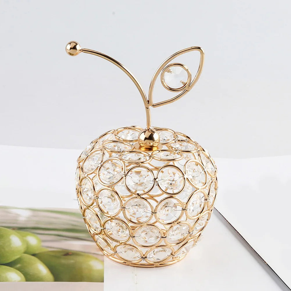 Creative Fruit Ornaments Bling Rhinestone Pineapple Shape Miniatures Snow Pear Crafts Home Wedding Decoration Photography Props